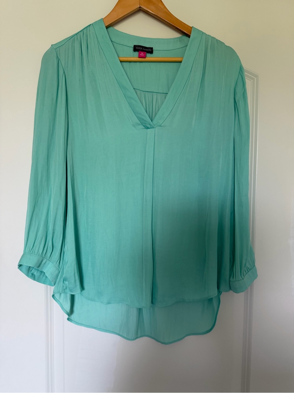Vince Camuto Seafoam V-Neck Flowing Blouse
